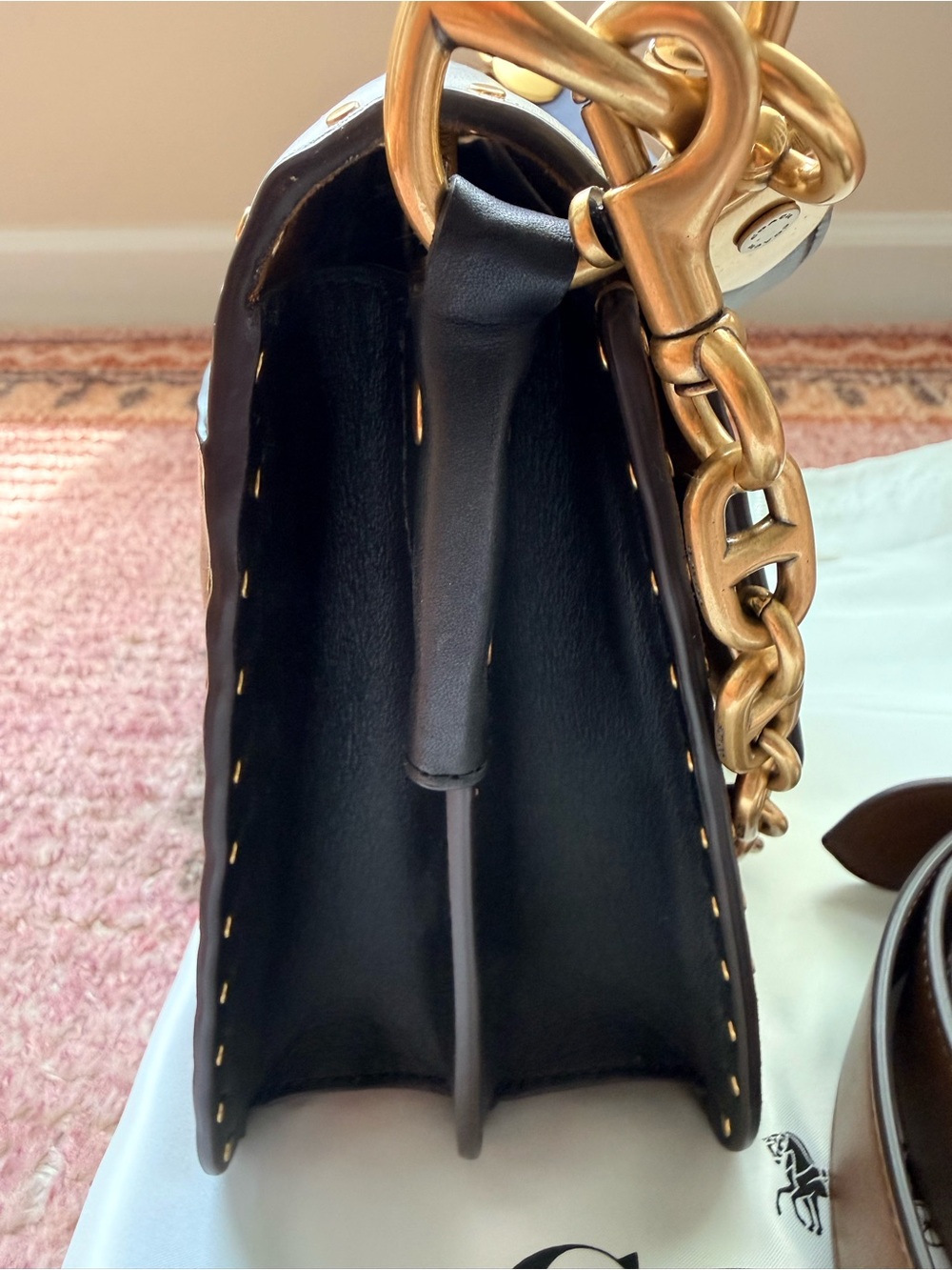 Coach - Beat Shoulder Bag In Colorblock With Rivets - Picture 5 of 7
